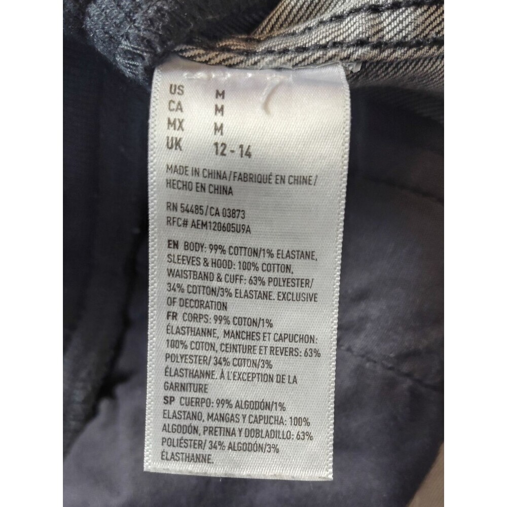 American Eagle Black Denim Hoodie Trucker Jacket Size Medium - Picture 5 of 9